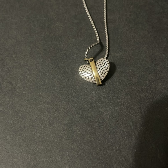 BRIGHTON TWO TONED HEART NECKLACE - Picture 4 of 6